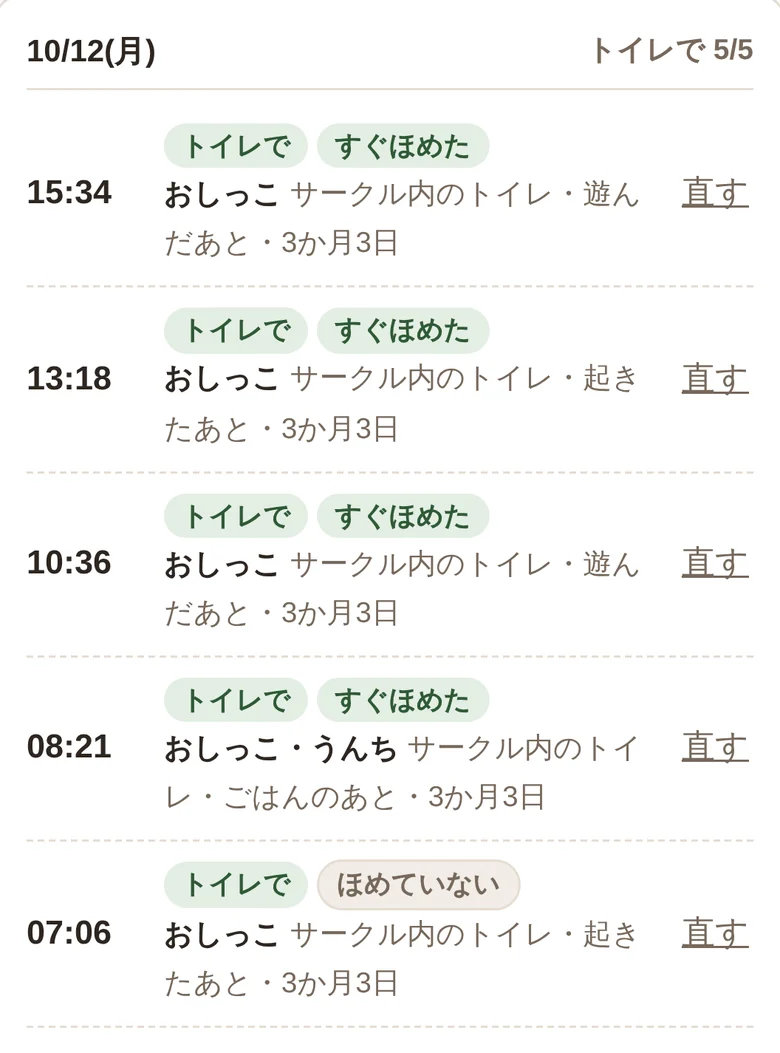 一日の記録一覧