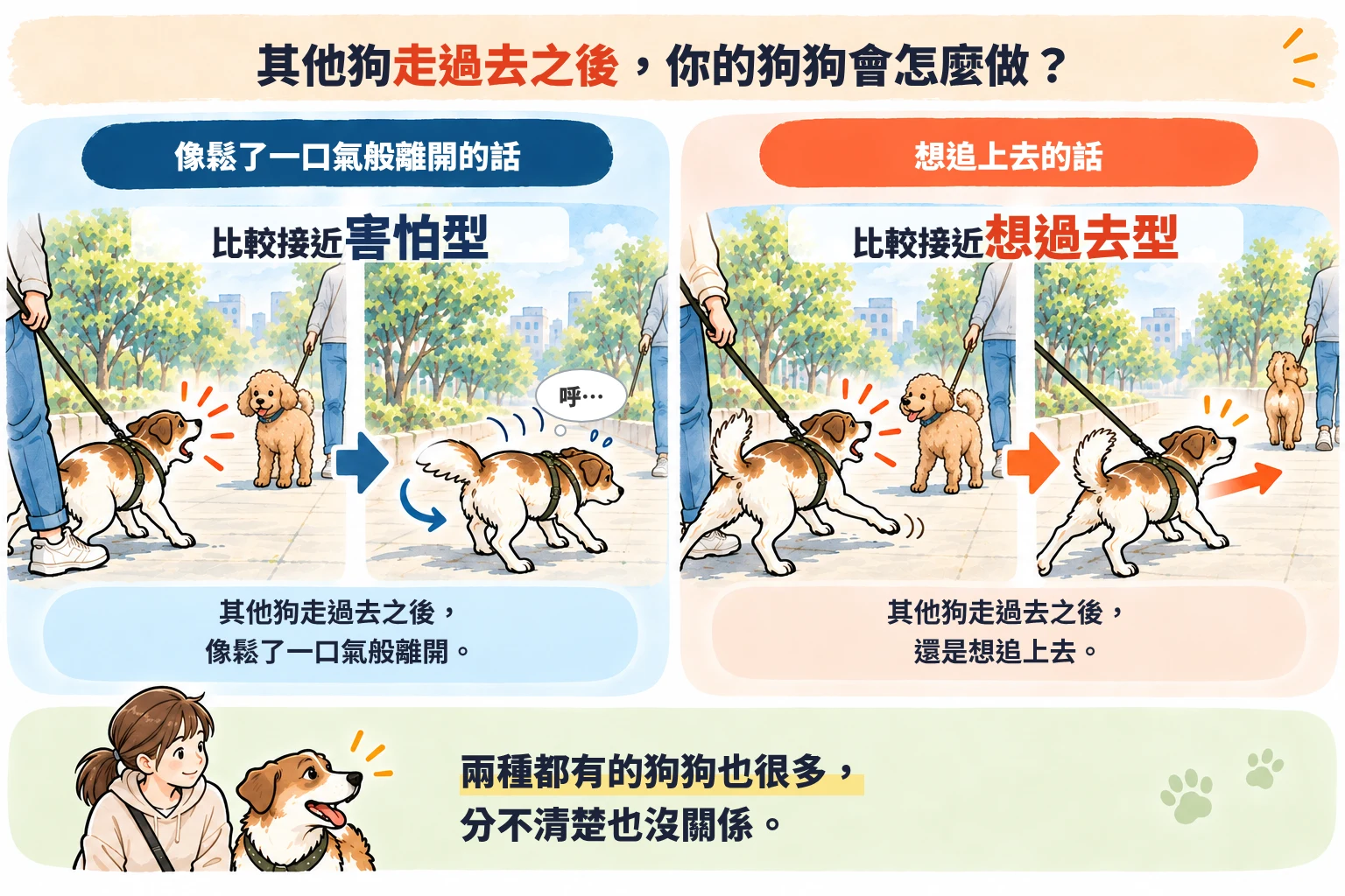 其他狗走過去之後,你的狗狗會怎麼做?